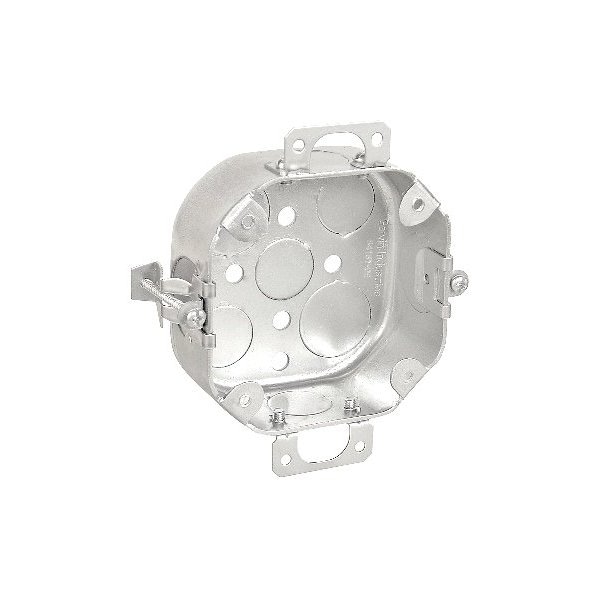 Electrical Box, 14 cu in, Octagon Box Type, Steel, Octagon Shape